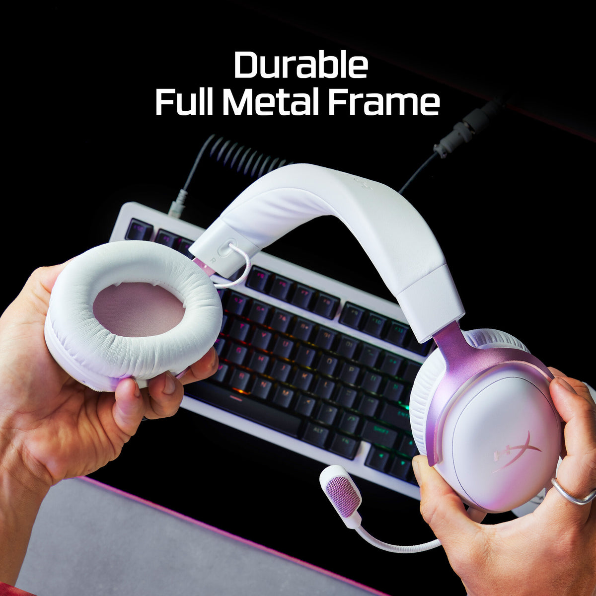 HyperX Cloud III - Gaming Headset (White/Pink)