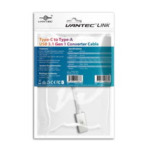 Vantec CBL-4CA USB cable USB 3.2 Gen 1 (3.1 Gen 1) 0.147 m USB C USB A Silver, White