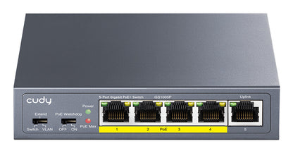 Cudy GS1005P network switch Unmanaged Gigabit Ethernet (10/100/1000) Power over Ethernet (PoE) Grey