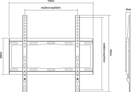 Equip 32"-55" Fixed TV Wall Mount Bracket