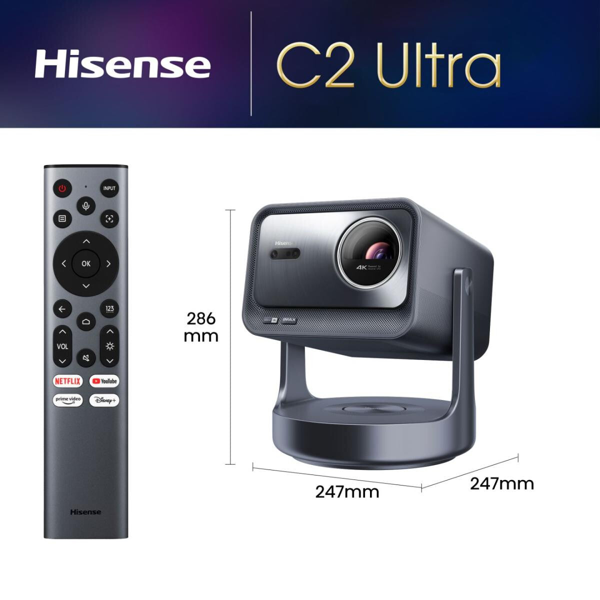 Hisense C2-ULTRA Short throw projector DLP UHD 4K (3840x2160) Black