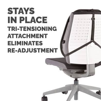 Fellowes Back Support for Office Chair - Professional Series Mesh Office Chair Back Support - Easy To Attach - H19.53 x W30.32 x D36.99cm