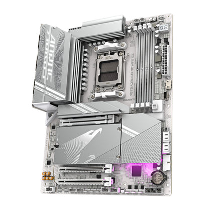 GIGABYTE X870 AORUS ELITE WIFI7 ICE Motherboard - Supports AMD Ryzen 9000 CPUs, 16+2+2 Phases Digital VRM, up to 8000MHz DDR5 (OC), 3xPCIe 5.0 + 1xPCIe 4.0, Wi-Fi 7, 2.5GbE LAN, USB 4