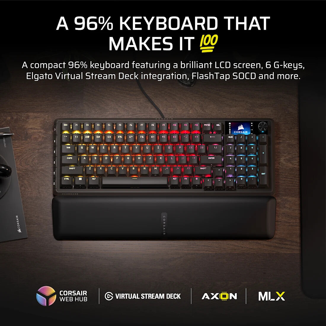 Corsair VANGUARD 96 keyboard Gaming USB QWERTY US English Black