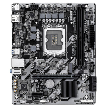 GIGABYTE H810M K Motherboard - Intel Core Ultra (Series 2) CPUs, 3+1+2 Phases VRM, up to 6400MHz DDR5, 1xPCIe 4.0 M.2, 1GbE LAN, USB 3.2 Gen 1