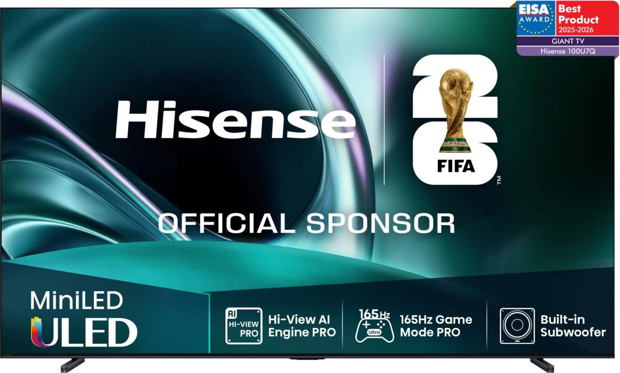 Hisense 100U7Q 2.54 m (100") 4K Ultra HD Smart TV Wi-Fi Black