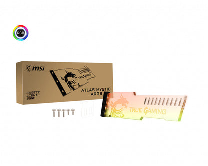 MSI ATLAS MYSTIC ARGB v2.0 GPU Holder 'Transparent Acrylic Dragon Edition, Mystic Lighting Sync, Addressable RGB LED, Support upto 7.5KG, Upto 320mm x 140mm x 61mm GPU'
