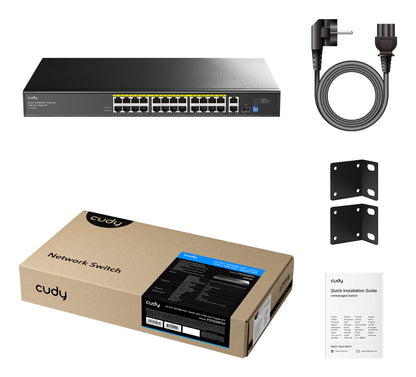 Cudy FS1026PS1 network switch Unmanaged Gigabit Ethernet (10/100/1000) Power over Ethernet (PoE) Black