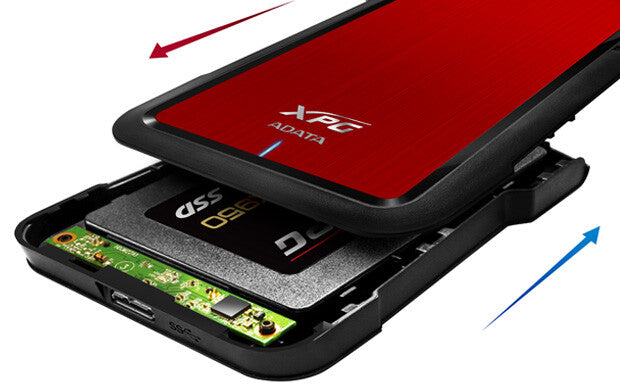 ADATA EX500 HDD/SSD enclosure Black, Red 2.5"