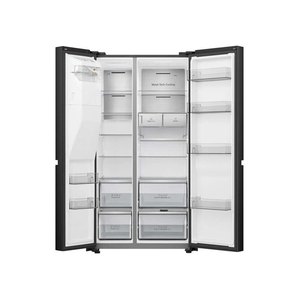 Hisense H780SB-IDL side-by-side refrigerator Freestanding 601 L Grey, Stainless steel