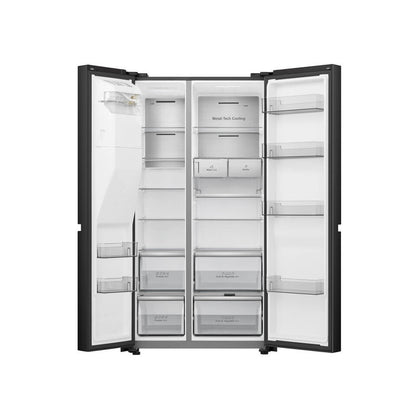 Hisense H780SB-IDL side-by-side refrigerator Freestanding 601 L Grey, Stainless steel