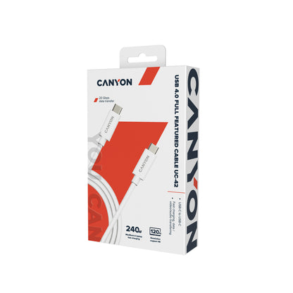 Canyon UC-42 cable U4-CC-5A2M-E USB4 TYPE-C to TYPE-C WHT