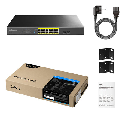 Cudy GS1020PS2 network switch Unmanaged Gigabit Ethernet (10/100/1000) Power over Ethernet (PoE) Black