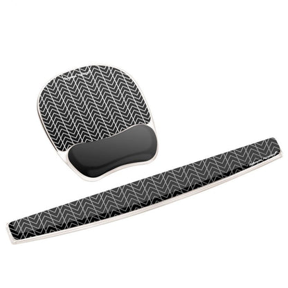 Fellowes Mouse Mat Wrist Support - Photo Gel Mouse Pad with Non Slip Rubber Base & Antibacterial Protection - Ergonomic Mouse Mat for Computer, Laptop, Home Office Use - Chevron