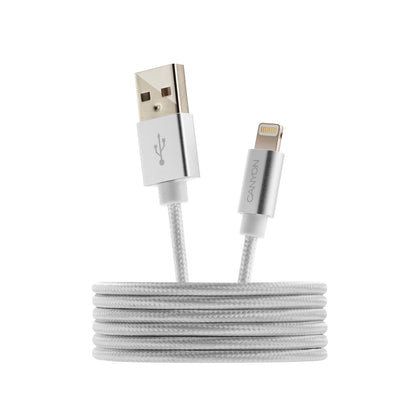 Canyon CNS-MFIC3 mobile phone cable Pearl, White 1 m USB A Lightning