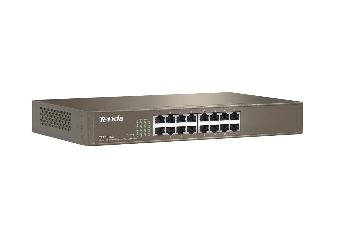 Tenda TEF1016D network switch Unmanaged Fast Ethernet (10/100) Grey