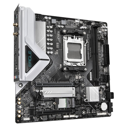 GIGABYTE B840M EAGLE WIFI6 Motherboard - AMD Ryzen 9000 CPUs, 5+2+2 Phases VRM, up to 7600MHz DDR5(O.C), 1xPCIe 4.0 + 1xPCIe 3.0 M.2, Wi-Fi 6, 2.5GbE LAN, USB 3.2 Gen 1