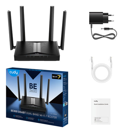 Cudy WR3600 wireless router Gigabit Ethernet Dual-band (2.4 GHz / 5 GHz) Black