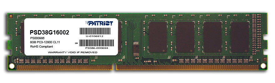 Patriot Memory Signature Line PSD38G16002 memory module 8 GB 1 x 8 GB DDR3