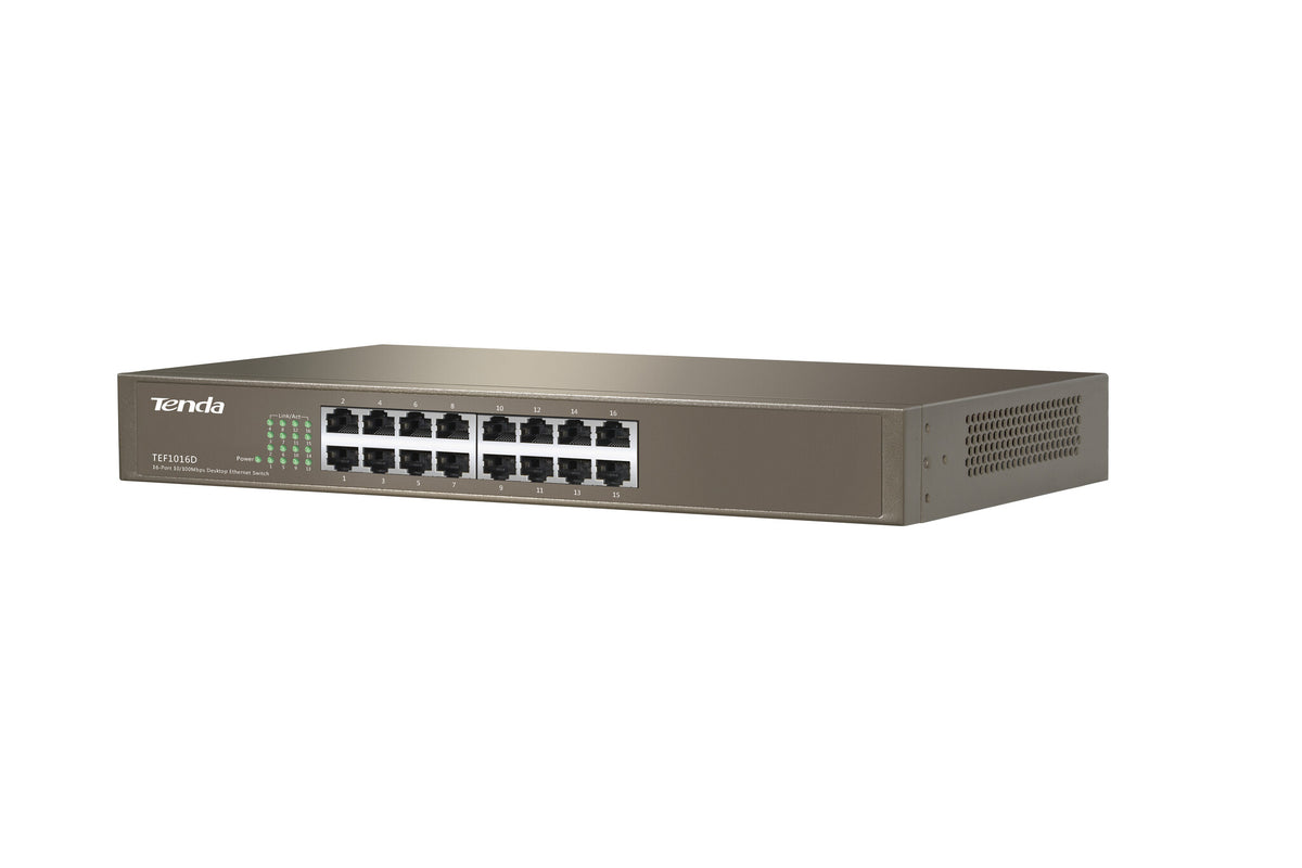 Tenda TEF1016D network switch Unmanaged Fast Ethernet (10/100) Grey