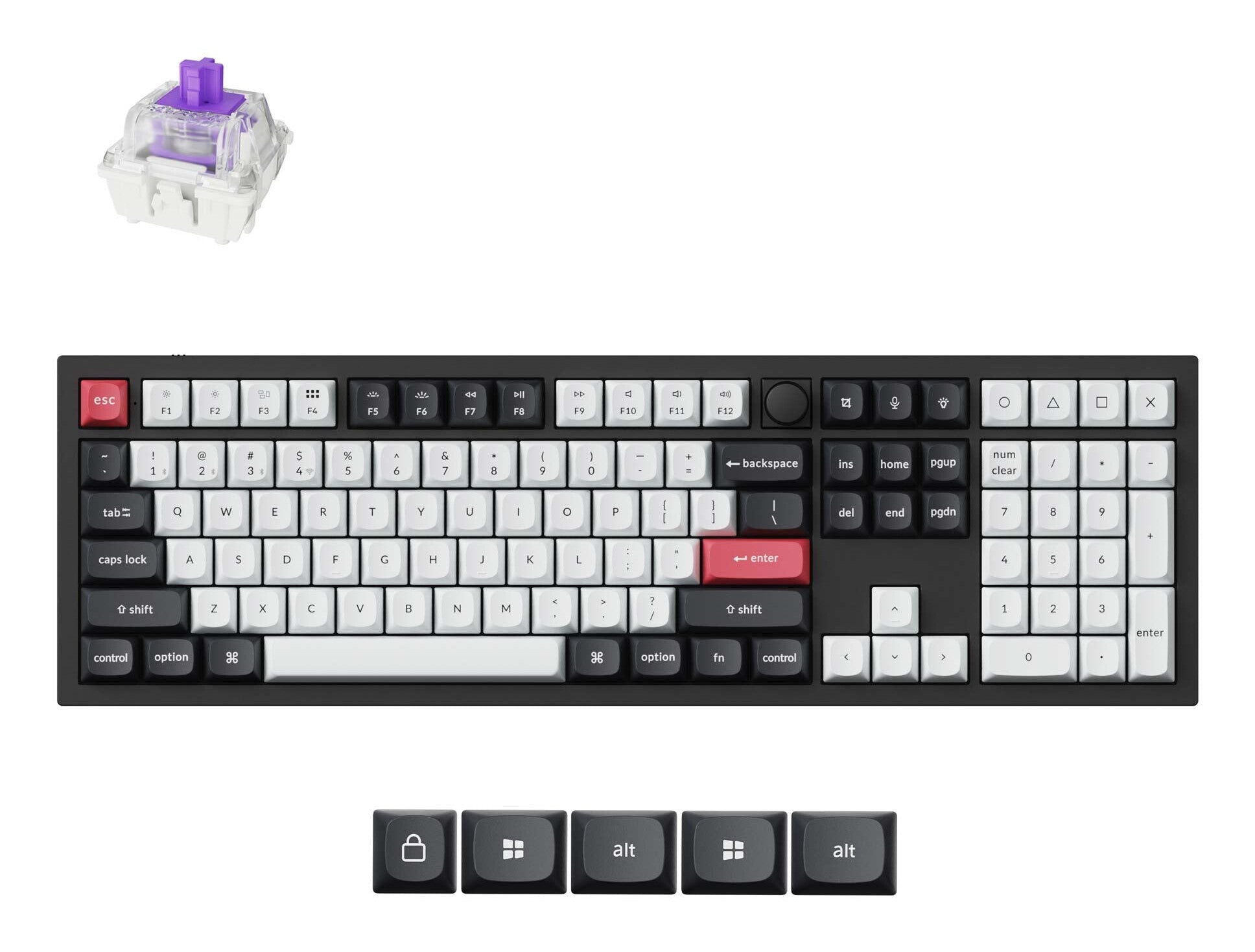 Keychron Q6 HE QMK keyboard Universal USB + RF Wireless + Bluetooth QWERTY White