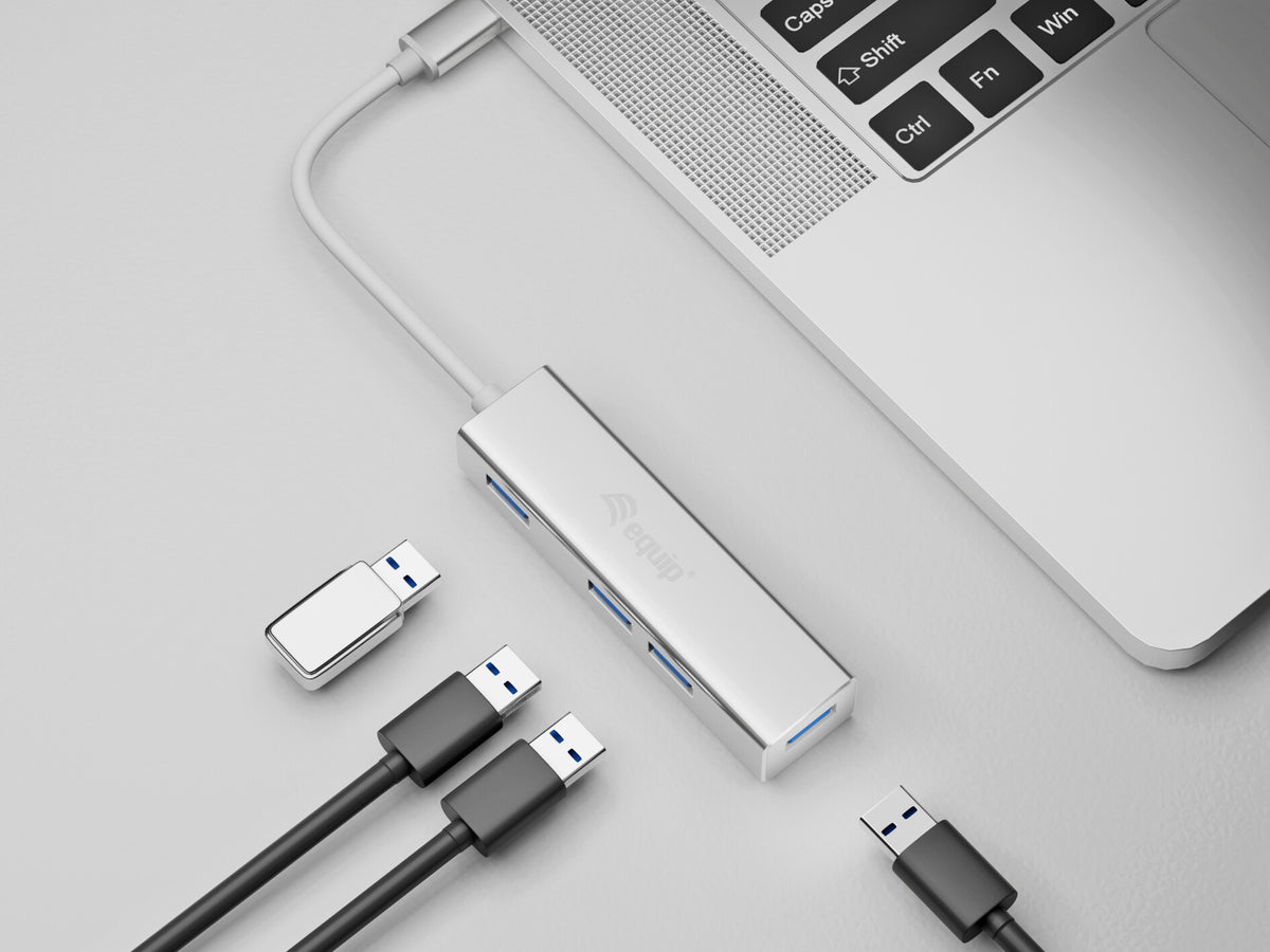 Equip USB-C to 4-port USB 3.0 Hubs
