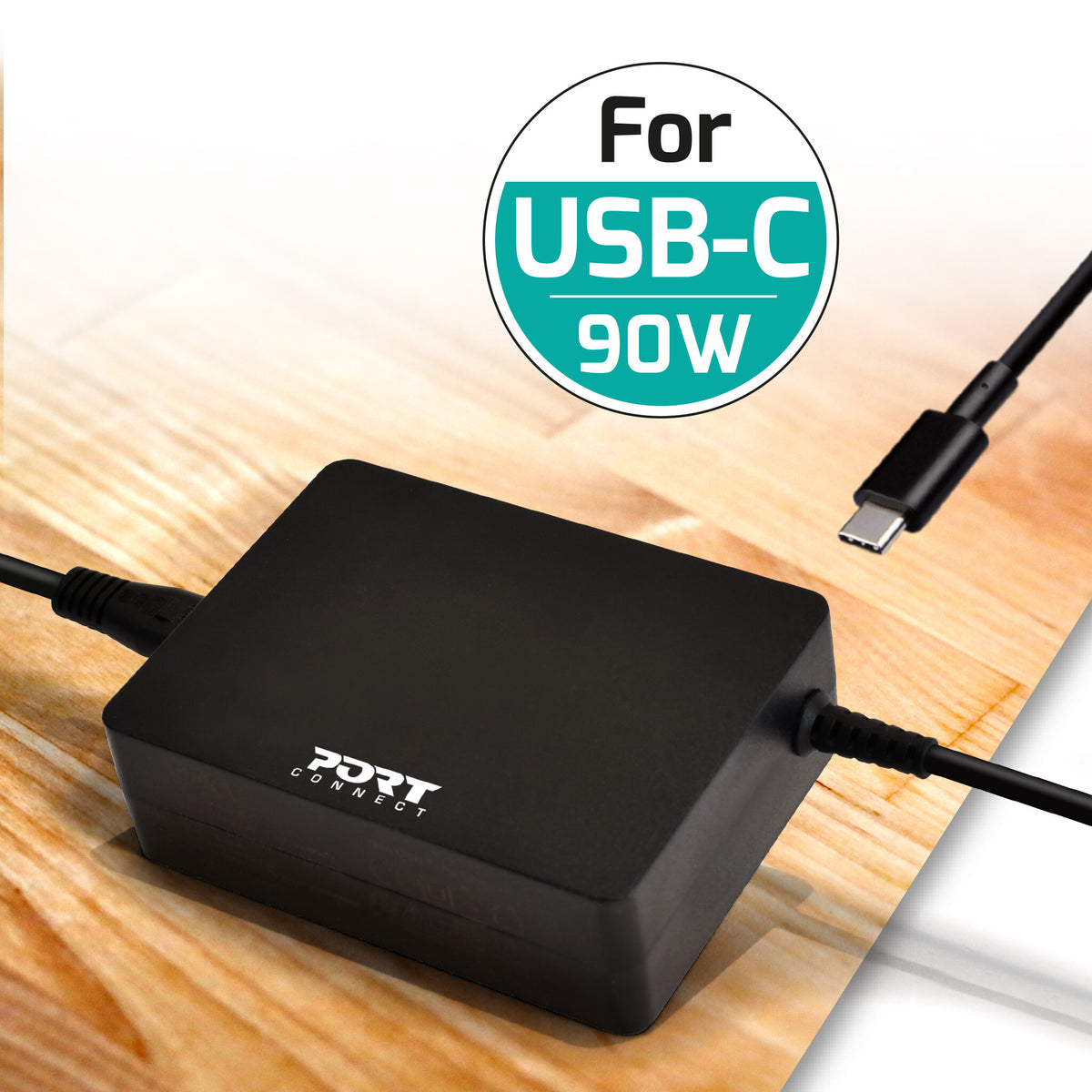 Port Designs 900098 power adapter/inverter Indoor 90 W Black