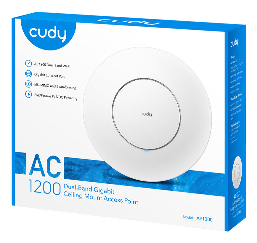 Cudy AC1300 867 Mbit/s White Power over Ethernet (PoE)