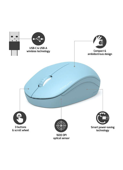 Port Designs 900544 mouse Office Ambidextrous RF Wireless Optical 1600 DPI