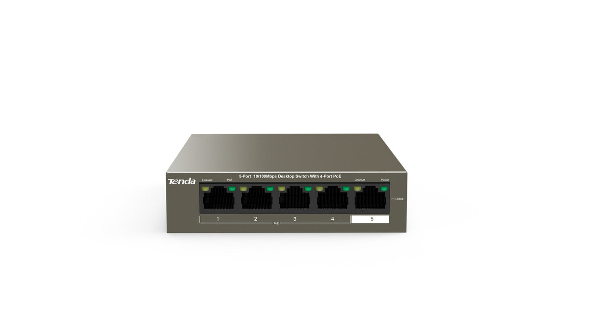 Tenda TEF1105P-4-63W Unmanaged Fast Ethernet (10/100) Power over Ethernet (PoE) Black