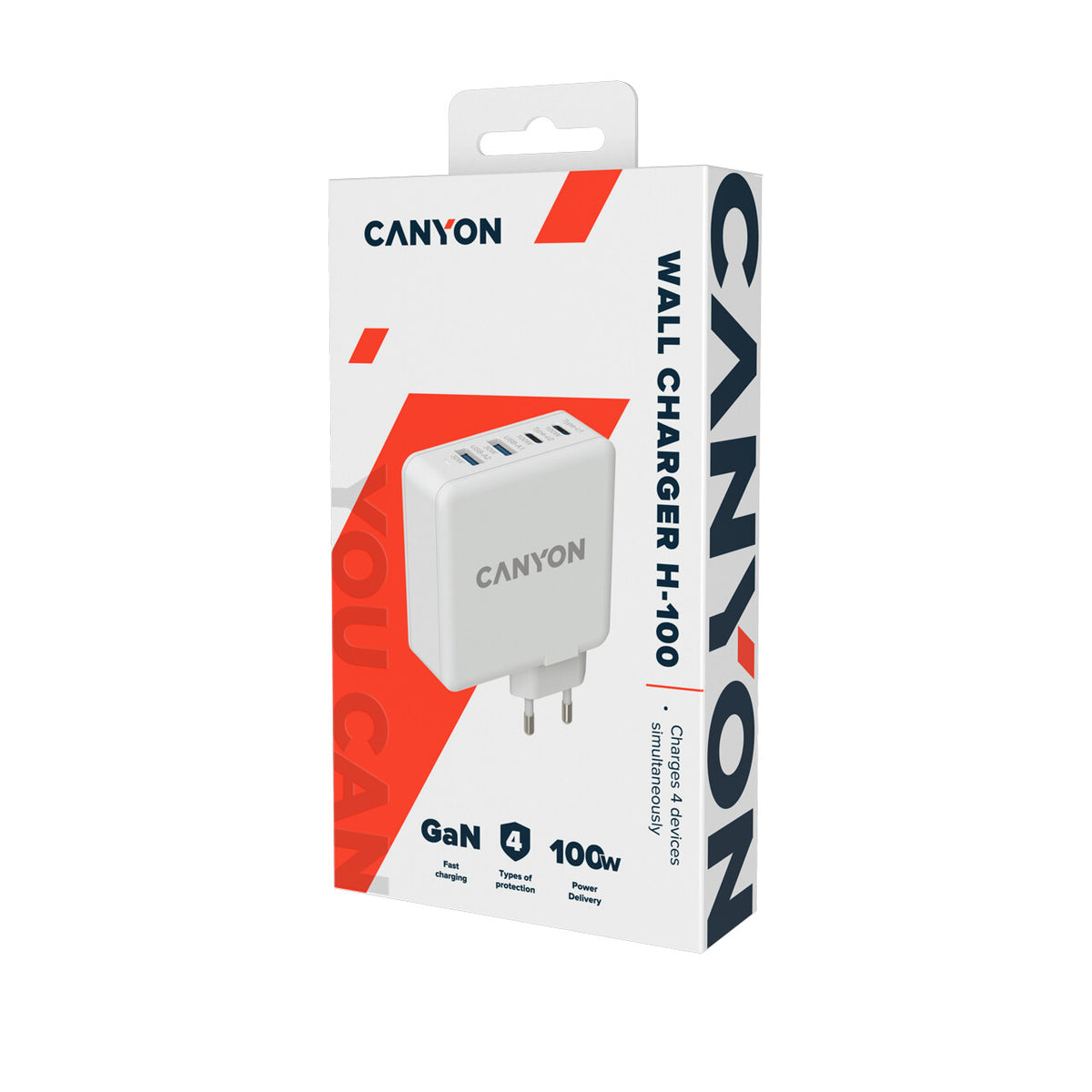 Canyon H-100 GPS, MP3, MP4, Mobile phone, Other, PDA, Smartphone, Tablet White AC Fast charging Indoor