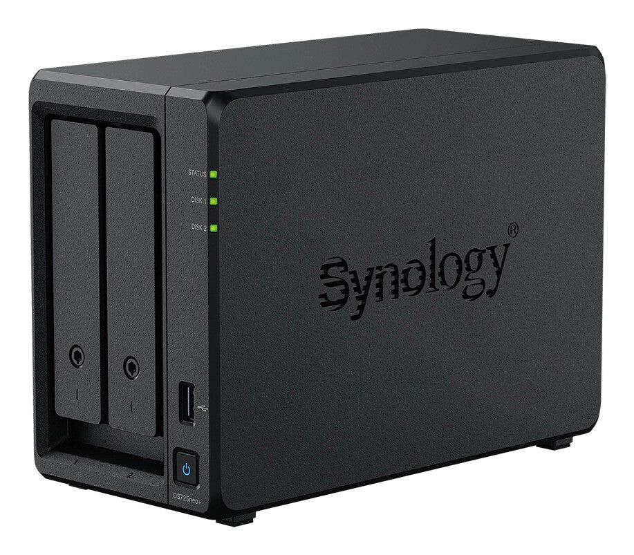 Synology DiskStation DS725NEO+ NAS/storage server Compact Ryzen Embedded R1600 4 GB DDR4 0 TB DSM Black