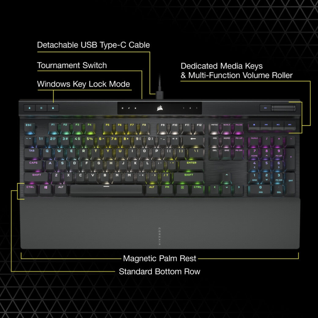 Corsair K70 RGB PRO keyboard Gaming USB QWERTY English Black