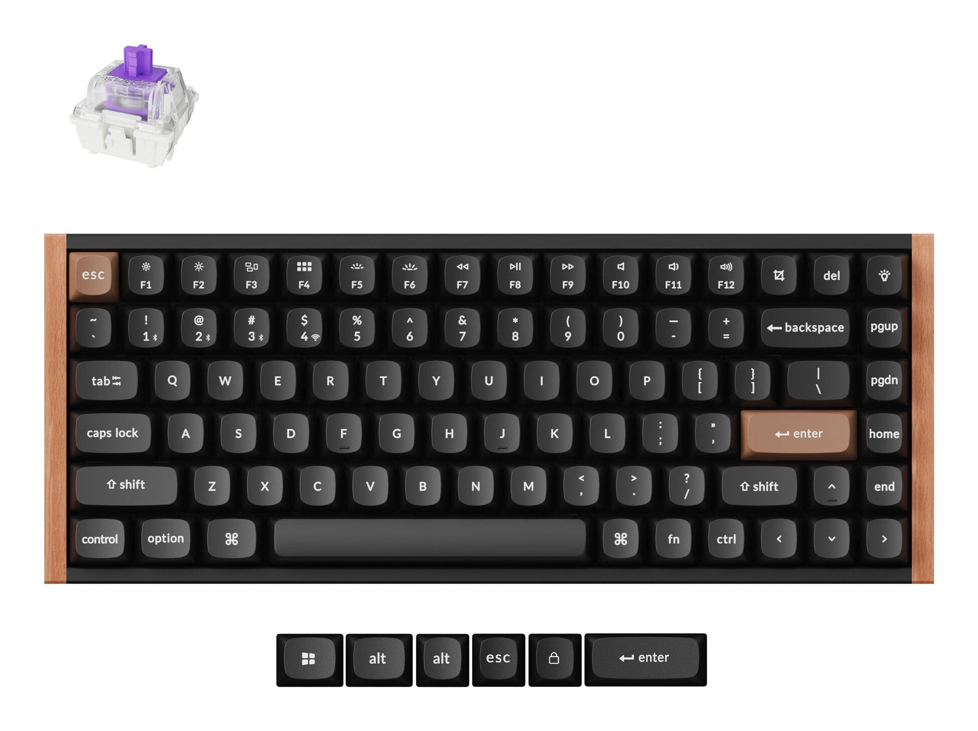 Keychron K2 HE keyboard Gaming USB + RF Wireless + Bluetooth QWERTY English Black