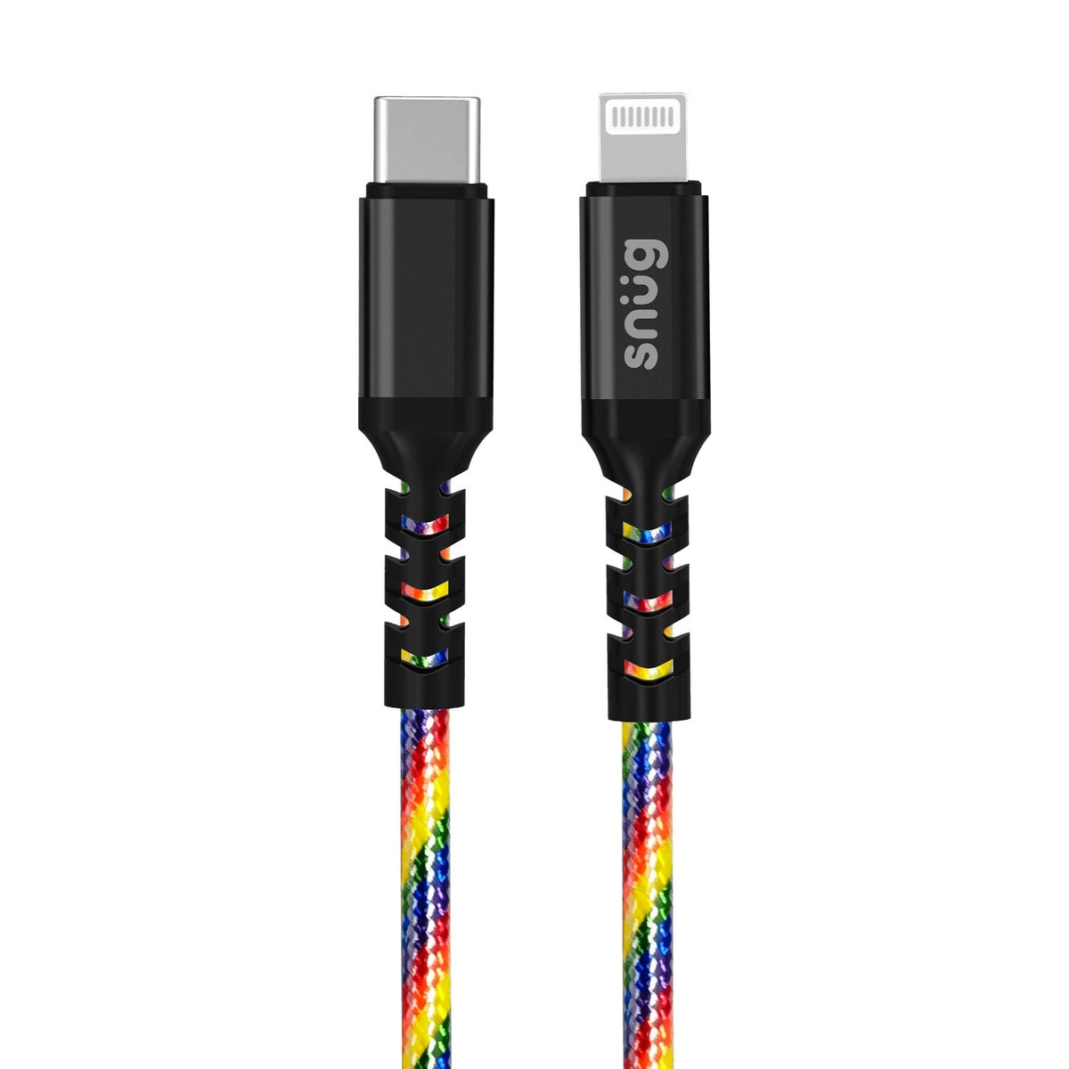 Snug Type-C To MFI Lightning Rainbow Cable - 1.2 Metre