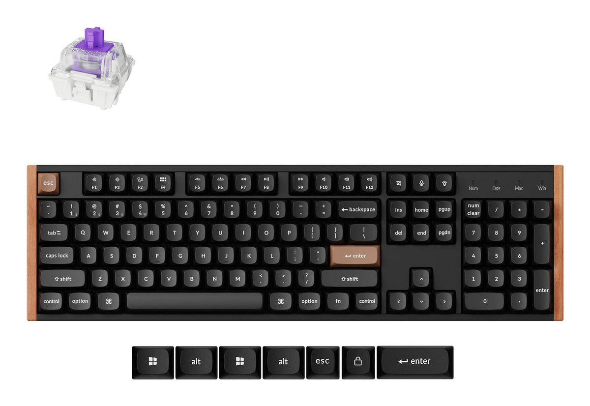 Keychron K10 HE keyboard Gaming USB + RF Wireless + Bluetooth QWERTY English Black, Wood