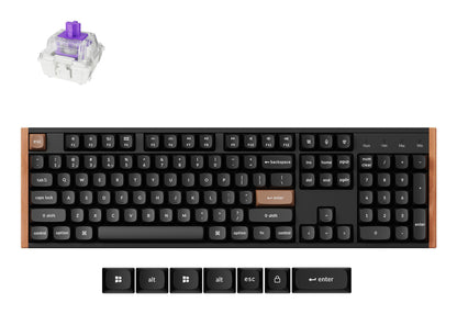 Keychron K10 HE keyboard Gaming USB + RF Wireless + Bluetooth QWERTY English Black, Wood