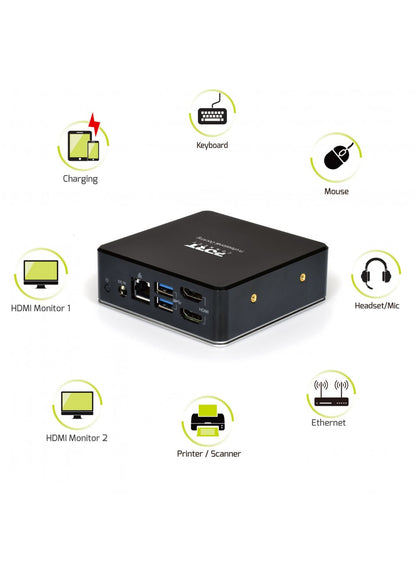 Port Designs 901908 laptop dock/port replicator Black