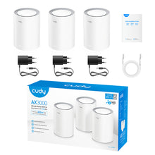 Cudy M3000 3-PACK mesh wi-fi system Dual-band (2.4 GHz / 5 GHz) Wi-Fi 6 (802.11ax) Grey, White 1 Internal