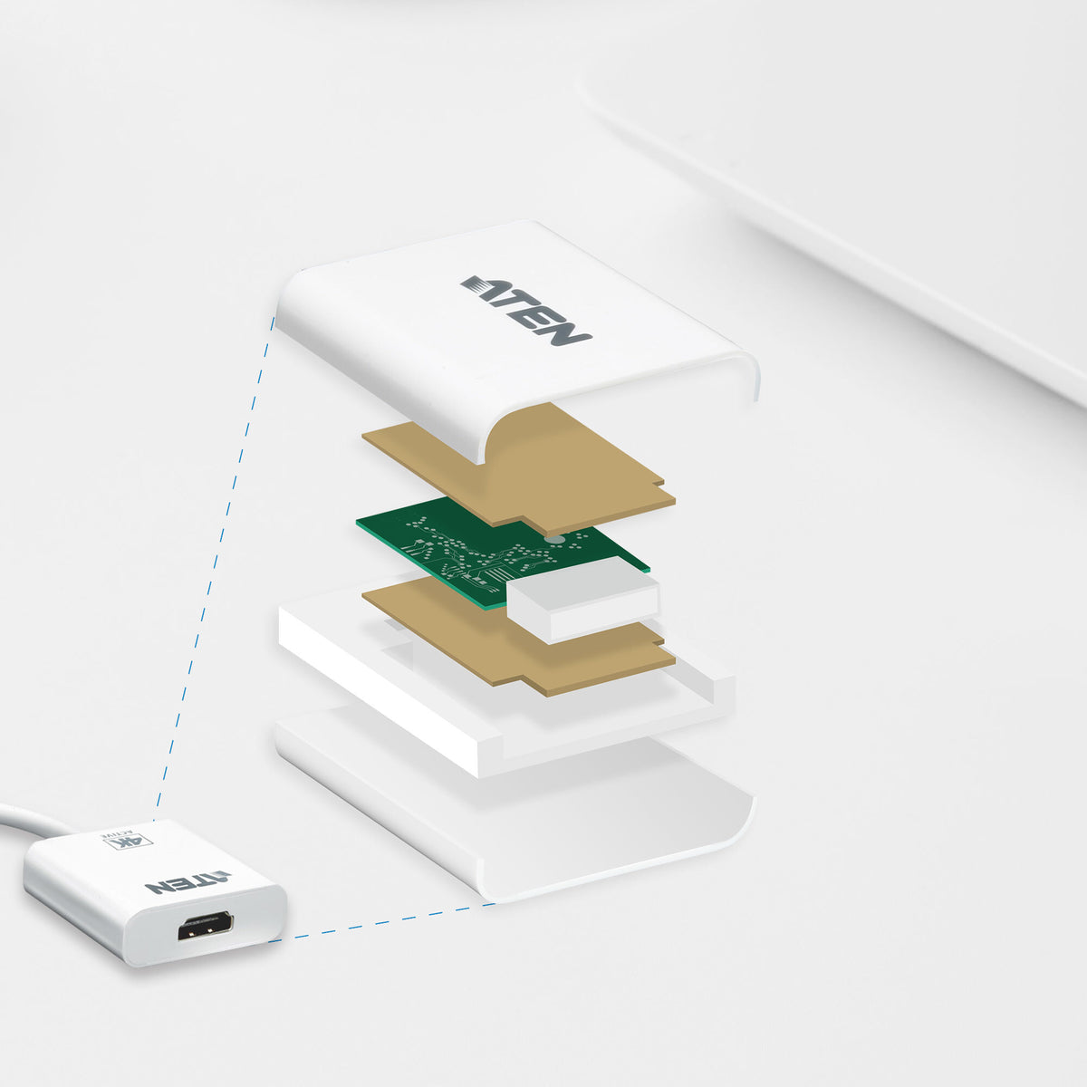 ATEN 4K Active mini DisplayPort to HDMI converter, 3D, up 3840 by 2160 @30Hz