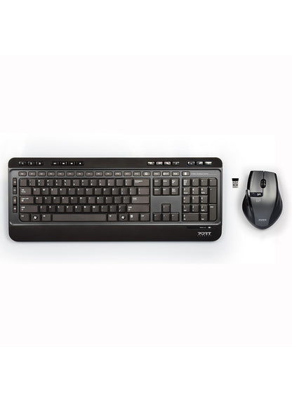 Port Designs 900901-US keyboard Mouse included Office RF Wireless QWERTY US English Black