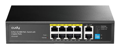 Cudy FS1010P network switch Unmanaged Fast Ethernet (10/100) Power over Ethernet (PoE) Black