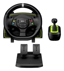 Genius SpeedMaster X2 Black, Green USB Steering wheel + Pedals PC, PlayStation 4, Playstation 3, Xbox 360, Xbox One, Xbox Series X