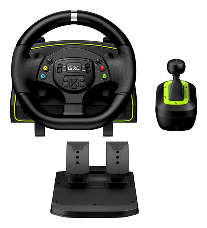 Genius SpeedMaster X2 Black, Green USB Steering wheel + Pedals PC, PlayStation 4, Playstation 3, Xbox 360, Xbox One, Xbox Series X