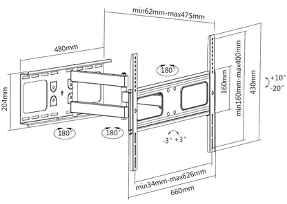Equip 37"-70” Articulating TV Wall Mount Bracket