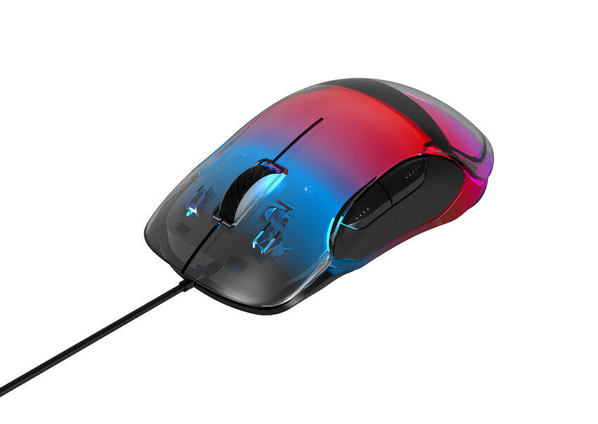 Canyon Braver GM-728, Optical Crystal gaming pel?, Instant 825, ABS material, huanuo 10 million cycle switch, 1.65M TPE cable with magnet ring, weight: 114g, Size: 122.6*66.2*38.2mm, Juodas mouse