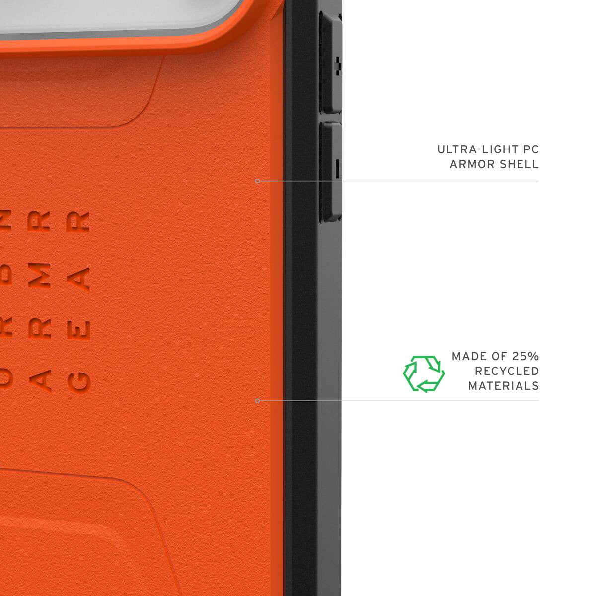 Urban Armor Gear Civilian mobile phone case 17.5 cm (6.9") Cover Orange