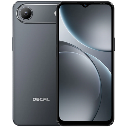 OSCAL Flat 3C LTE Smartphone, 6.65'' HD+ IPS 720*1612 90Hz, Quad-core T310 up to 2.0GHz, 4GB/32GB, Camera: Rear 32MP, Front 12MP, Wi‑Fi 5, BT5.0, 5000mAh Battery, Android 16, Black