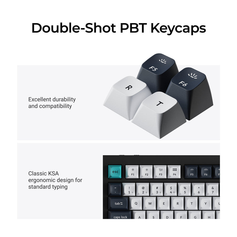 Keychron Q3 Max keyboard Gaming USB + RF Wireless + Bluetooth QWERTY Black, Cyan, Dark Blue, White
