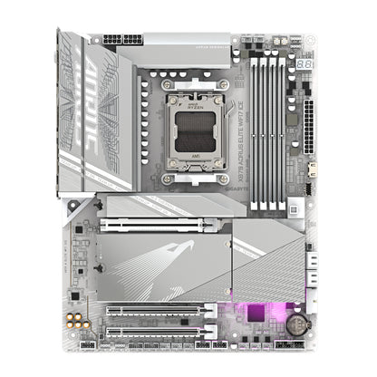 GIGABYTE X870 AORUS ELITE WIFI7 ICE Motherboard - Supports AMD Ryzen 9000 CPUs, 16+2+2 Phases Digital VRM, up to 8000MHz DDR5 (OC), 3xPCIe 5.0 + 1xPCIe 4.0, Wi-Fi 7, 2.5GbE LAN, USB 4